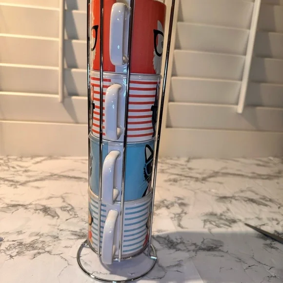 Cat-Themed Stackable Mug Set - Picture 3 of 4